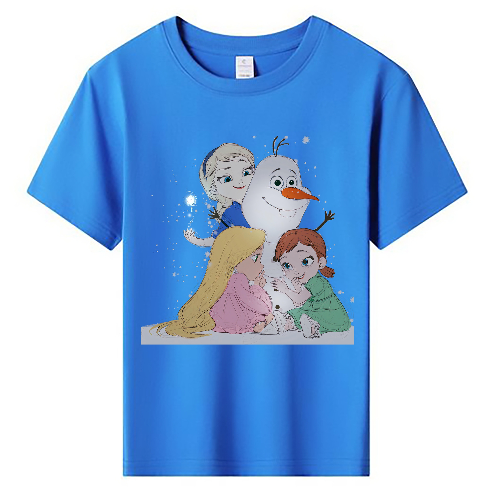 （画像用） アナと雪の女王 アンナ エルサ Frozen Anna Elsa 綿100％キッズTシャツ（フロントプリント）